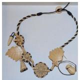 HANDMADE CARVED WOOD & WOVEN NECKLACE