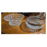 2PC VTG FOSTORIA PEDESTAL BOWL & VTG CUT GLASS