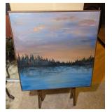 HAND PAINTED, SIGNED WOOD FOLDING TABLE