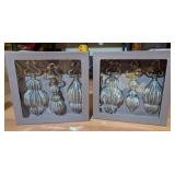6PC RIBBED SILVER/GOLD TONE HOLIDAY ORNAMENTS