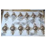 12PC SILVER TONE ETCHED ORNAMENTS