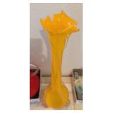 VTG ORANGE BLENKO GLASS VASE