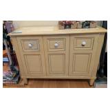 VTG WOOD CABINET W/MARBLE INLAY TOP