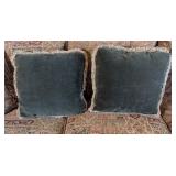 2PC THROW PILLOWS, BLACK VELOUR