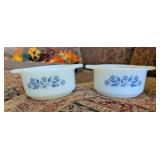 2PC VTG CORNINGWARE BLUE CORNFLOWER PATTERN