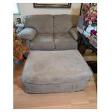 MICROFIBER LOVE SEAT & OTTOMAN