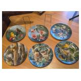6PC BIRD COLLECTOR PLATES BY ARTIST KEVIN DANIEL
