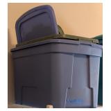 2PC PLASTIC STORAGE TUBS W/LIDS #3, BLUE