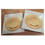 2PC SET OF 4 CHARGER PLATES, GOLD