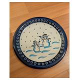 BOLESLAWIEC SNOWMAN PLATTER