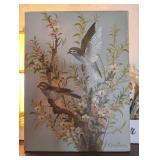 OIL ON STRETCHED CANVAS BIRD ARTWORK, SIGNED