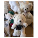 3PC WHITE PLUSH BEARS