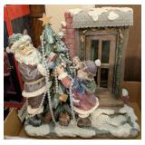 SANTA & CHILD DECORATING THE TREE DECOR