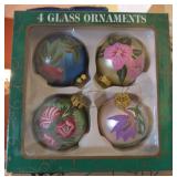 4PC GLASS PAINTED ORNAMENTS #1