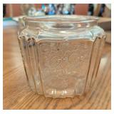 VTG PINK DEPRESSION GLASS CANISTER-NO LID