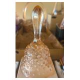 VTG PINK GLASS HOBNAIL BELL