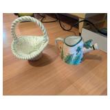 2PC CERAMIC BASKET & WATER SPRINKLER