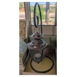 HANGING TEA LIGHT CANDLE LANTERN, METAL STAND