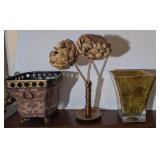 3PC VTG GREGORIAN SOLID COPPER TAPER CANDLESTICK,&