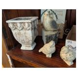 4PC PLANTER/VASE BIRD & BIRD DECOR