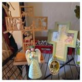 ASSTD CROSSES, ANGEL, CARVED WOOD NATIVITY CROSS