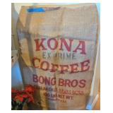 BURLAP 100LBL HAWAIIAN COFFEE BAG 'BONG BROS'