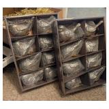 2 PACKS OF 8 SILVER GLITTER BIRD ORNAMENTS-NIP