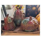 3PC CERAMIC FALL DECOR, PUMPKIN, OTHER