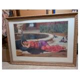 FRAMED JOHN W GODWARD LITHO 'COOL RETREAT'