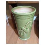 CERAMIC BEE DESIGN VASE, GREEN