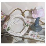 CHARLES LESTER FLOWER CANDLE HOLDER & ITALIAN