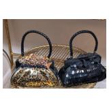 2PC VANITY DECOR, HAND BAGS, GOLD, BLACK