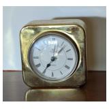 INT'L SILVER CO. BRASS PLATED QUARTZ CLOCK