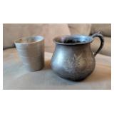 VTG SILVER TONE SILVER PLATE CREAMER, MIRRO CUP