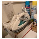 ROWENTA STEAM IRON, SPRAY STARCH, LAUNDRY NET BAG