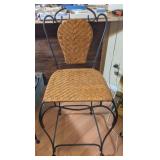 METAL & WICKER BAR STOOL #1