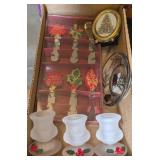 6PC CHRISTMAS SPREADERS,GLASS CANDLE HOLDERS,