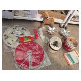 ASSTD XMAS DECOR MINI TREE SKIRTS, WOOD HORSE, &