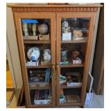 GLASS FRONT CURIO CABINET, 4-SHELVES