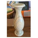 HAND CARVED BANDED ONYX MARBLED VASE