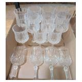 14PC ASSTD CRYSTAL FOOTED GOBLETS