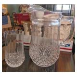 CRYSTAL PITCHER & 12PC GLASS SET