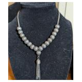 RELIGIOUS VTG/ANTQ SILVER TONE RIBBED BEADS