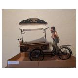 VTG STYLE FLOWER BICYCLE CART W/FIGURINE