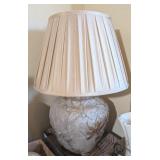 TABLE LAMP W/SHADE, 3-WAY BULB, LEAF PATTERN