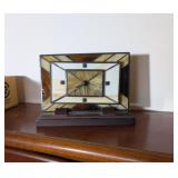 STAINED GLASS STYLE BATT OPERATED TABLE TOP CLOCK
