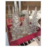 5PC SOLID GLASS TREES #1, CLEAR
