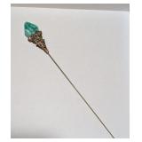 VTG/ANTQ HAT PIN, ORNATE GOLDTONE BRASS FILLIGREE