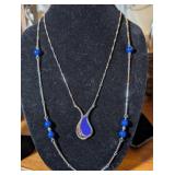 SARAH COVENTRY SILVER & ROYAL BLUE NECKLACE