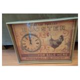 BARNYARD ROOSTER DECORATIVE CLOCK-NIP
